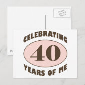 Funny 40. Geburtstagsgeschenke Postkarte (Vorne/Hinten)