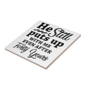 Funny 40. Hochzeitstag Fliese (Seite)