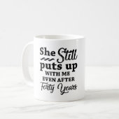 Funny 40. Hochzeitstag Kaffeetasse (Vorderseite Links)