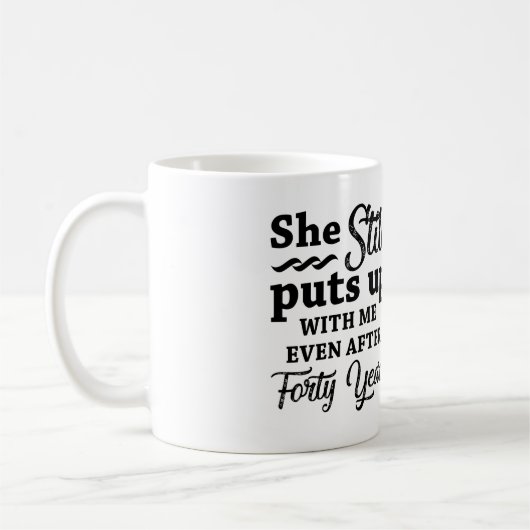 Funny 40. Hochzeitstag Kaffeetasse (Links)
