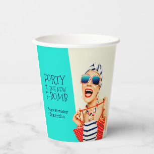 Funny 40 ist das neue F-Bomb 40. Geburtstags-Party Pappbecher