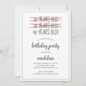 Funny 40 Year Old Birthday Party Einladung (Vorderseite)