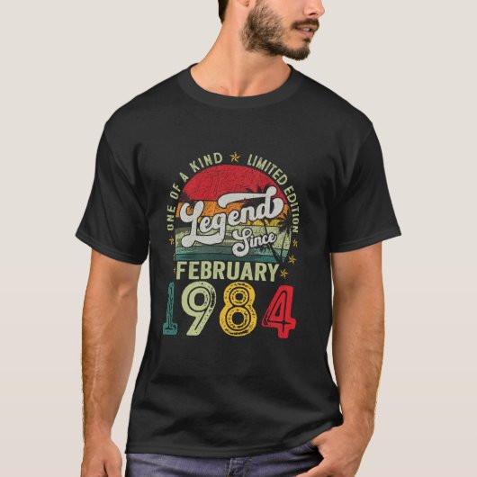 Funny 40 Years Old February 1984 Retro 40 th Birth T-Shirt (Vorderseite)