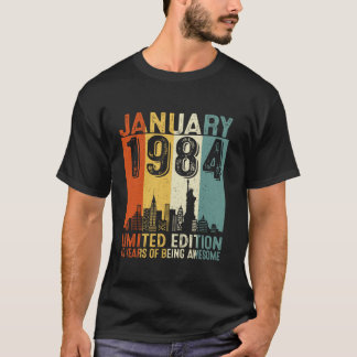 Funny 40 Years Old January 1984 Vintag 40. Birth T-Shirt