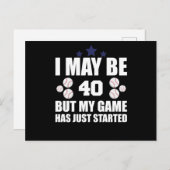 Funny 40th Birthday Baseball Fan 40 Year Old Birth Postkarte (Vorne/Hinten)
