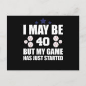 Funny 40th Birthday Baseball Fan 40 Year Old Birth Postkarte (Vorderseite)