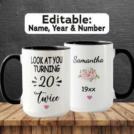 Funny 40th Birthday – Custom Name & Birth Year Tasse