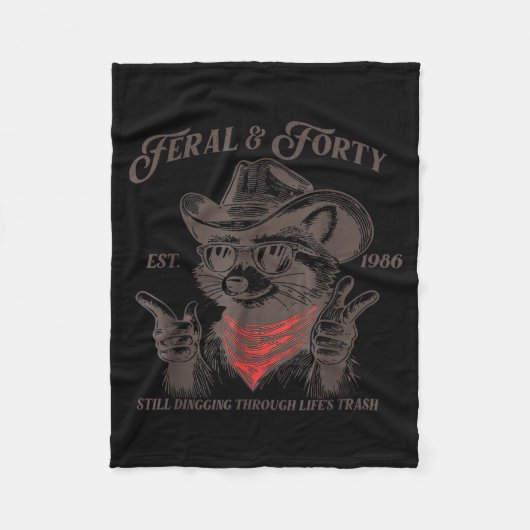 Funny 40th Birthday Est 1986 Feral & Forty Rac Fleecedecke (Vorderseite)