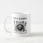 Funny 40th Birthday Est 1986 Feral & Forty Rac Kaffeetasse (Links)
