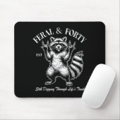 Funny 40th Birthday Est 1986 Feral & Forty Rac Mousepad (Mit Mouse)