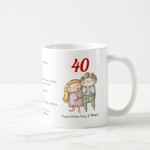 FUNNY 40th Wedding Anniversary Ruby maßgeschneider Kaffeetasse