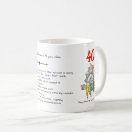 FUNNY 40th Wedding Anniversary Unicorns maßgeschne Kaffeetasse