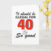 Funny 40th year old birthday designs karte (Gelbe Blume)