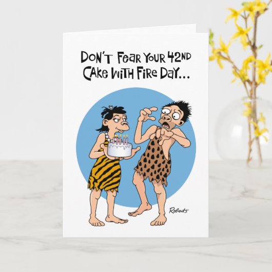 Funny 42. Geburtstag Karte (Gelbe Blume)