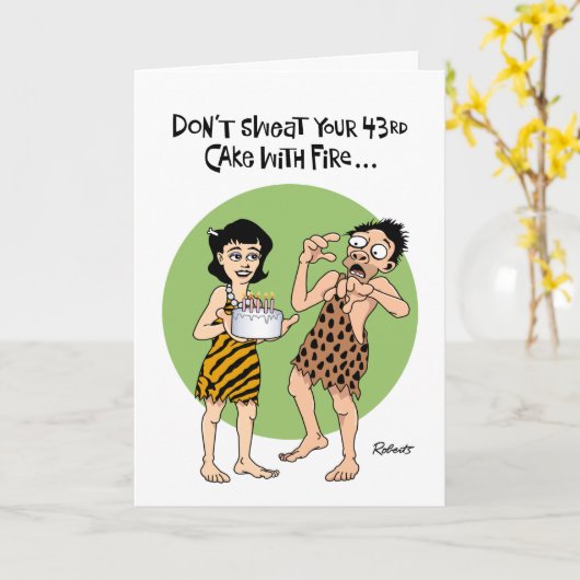 Funny 43. Geburtstag Karte (Gelbe Blume)