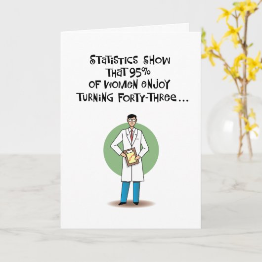 Funny 43. Geburtstag Karte (Gelbe Blume)