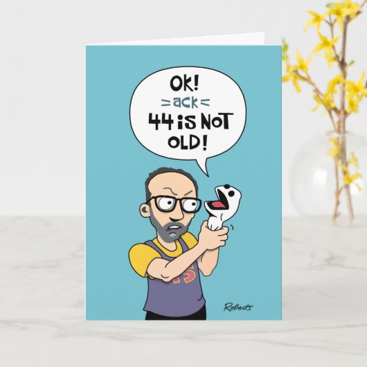 Funny 44. Geburtstag Karte (Gelbe Blume)