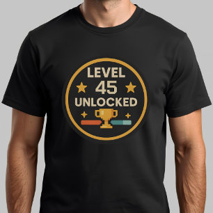 Funny 45. Geburtstag Gaming T-Shirt Lvel 45 unvers