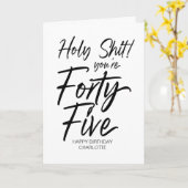 Funny 45th Happy Birthday Forty Fifth for Friend Karte (Gelbe Blume)