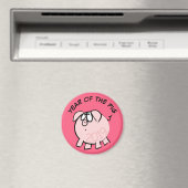 Funny 4 Cartoon Illustration Pig Jahr 2019 Magnet (In Situ (Geschirrspüler))
