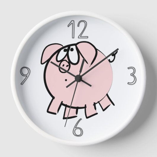 Funny 4 Cartoon Illustration Schweinejahr Geburtst Uhr (Vorderseite)