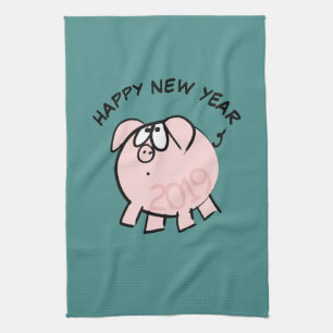 Funny 4 Cartoon Pig Jahr 2019 Küchentücher
