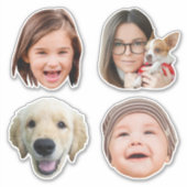Funny 4 Fotos Custom Cut Vinyl Sticker (Vorderseite)