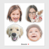 Funny 4 Fotos Custom Cut Vinyl Sticker (Blatt)