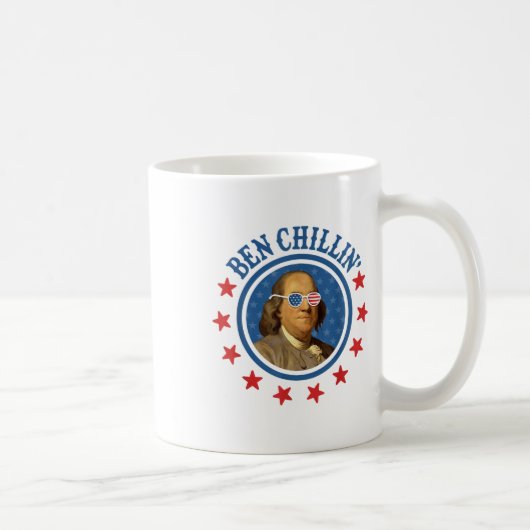 Funny 4. Juli _ Ben Chillin _ Ben Franklin Usa Kaffeetasse (Rechts)