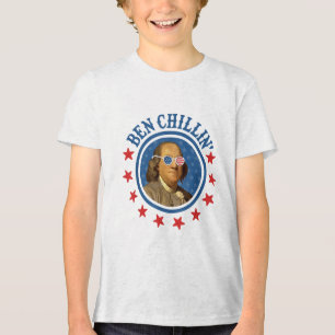 Funny 4. Juli _ Ben Chillin _ Ben Franklin Usa Tri-Blend Shirt
