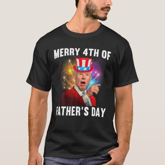 Funny 4. Juli T-Shirt - Joe Biden Merry 4th of Fat (Vorderseite)