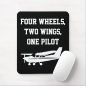 Funny "4 Wheels 2 Wings One Pilot" & Cool Cessna Mousepad (Mit Mouse)