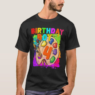 Funny 4th Birthday Boy Art Malerei B-Tag 4 Jahr O T-Shirt