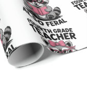 Funny 4th Grade Teacher Also Feral Snarky  Geschenkpapier (Rolleneckpunkt)