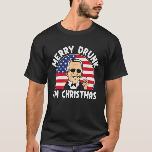 Funny 4th of July Merry Drunk I'm Christmas Men &  T-Shirt (Vorderseite)