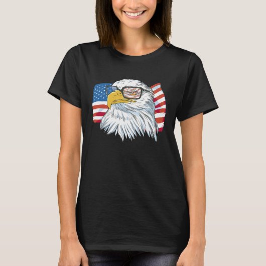 Funny 4th Of July USA American Flag Patriotic Eagl T-Shirt (Vorderseite)