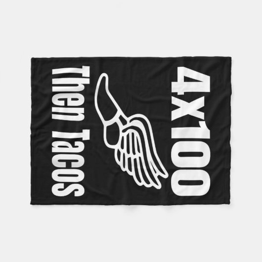 Funny 4x100 dann Tacos 100 Meter Relay Race Runner Fleecedecke (Vorderseite (Horizontal))