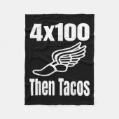 Funny 4x100 dann Tacos 100 Meter Relay Race Runner Fleecedecke (Vorderseite)