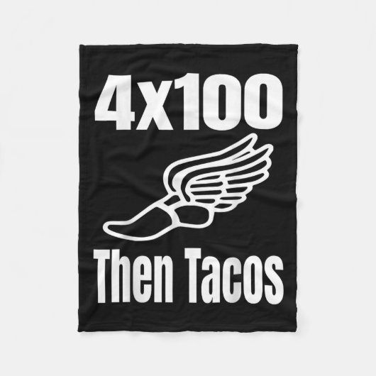 Funny 4x100 dann Tacos 100 Meter Relay Race Runner Fleecedecke (Vorderseite)