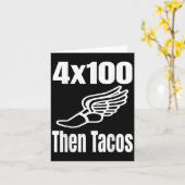 Funny 4x100 dann Tacos 100 Meter Relay Race Runner Karte (Gelbe Blume)