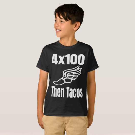 Funny 4x100 dann Tacos 100 Meter Relay Race Runner T-Shirt (Vorne ganz)