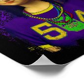 Funny 504 New Orleans Mardi Gras Mona Lisa Mashup Poster (Ecke)