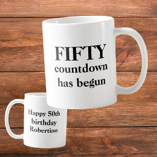 Funny 50 Countdown hat 50. Geburtstag begonnen Kaffeetasse
