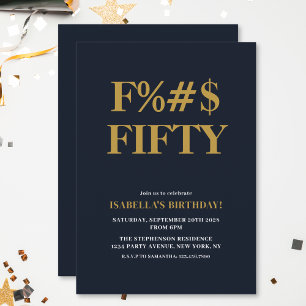 Funny 50. Geburtstag Das F Word humorvoll Einladung