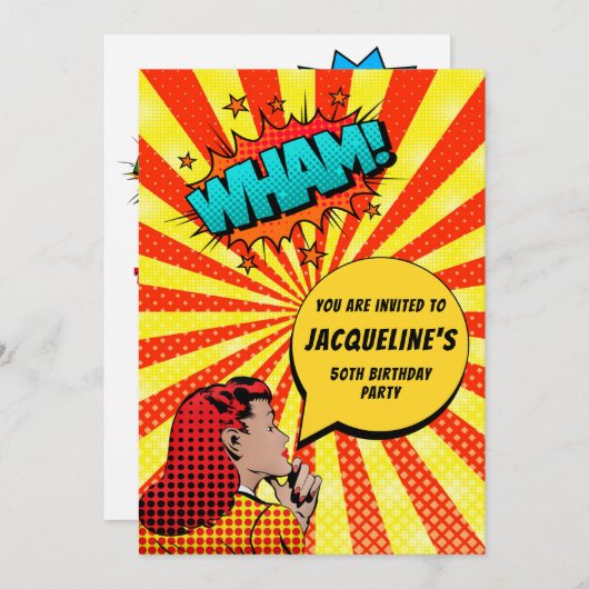 Funny 50. Geburtstag Einladung (Vorne/Hinten)