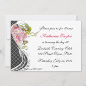 Funny 50. Geburtstag Einladung, Vintag rosa Rosen Einladung (Rückseite)