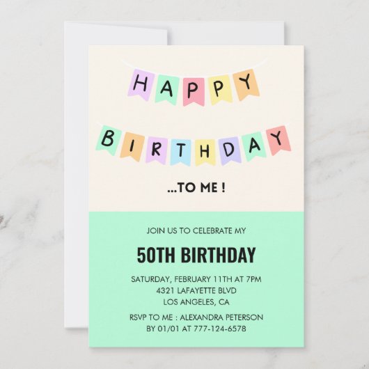 Funny 50. Geburtstag Einladungen Glücklich Geburts (Vorderseite)