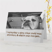 Funny 50. Geburtstag Große Grußkarte - Poo Joke Karte (Gelbe Blume)