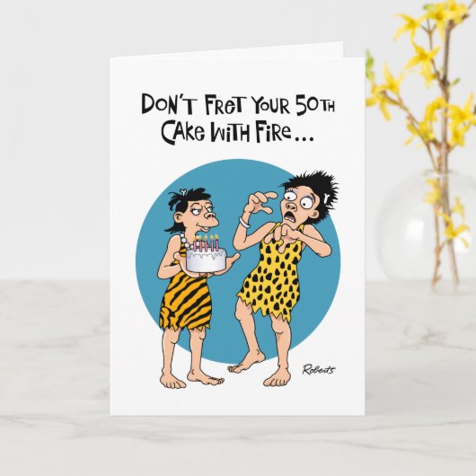 Funny 50. Geburtstag Karte (Gelbe Blume)