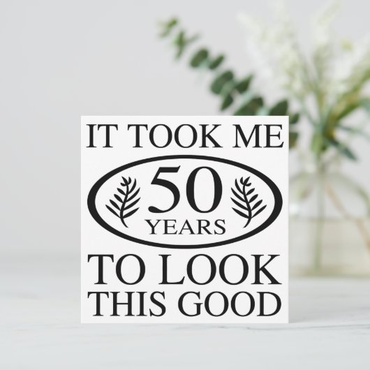 Funny 50. Geburtstag Karte (Stehend Vorderseite)